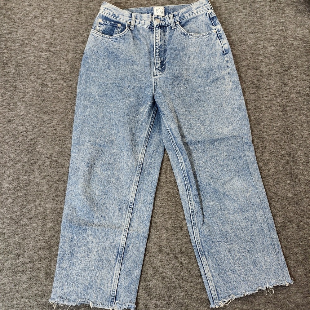 BDG  Baggy Jeans Women's Size 29 High Waist Frayed Hem Cream Denim